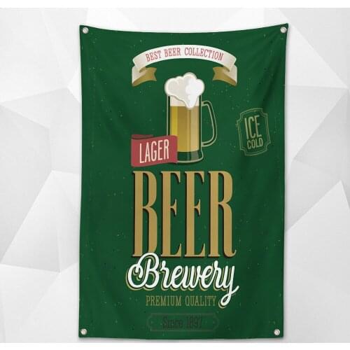 BEER Brewery Nostalgic Retro Hanging Cloth Wall Chart Vintage Beer Day Poster Wallpaper Banner Flag for Beerfest Parties Decor