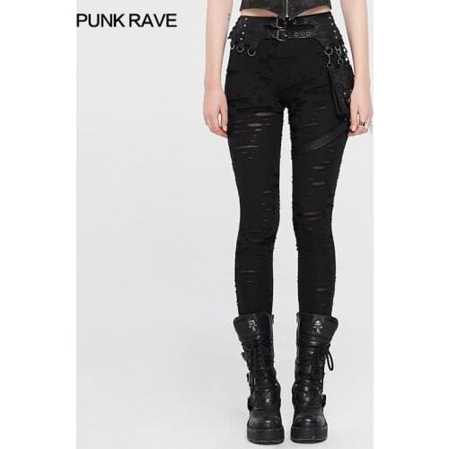 Женские трикотажные легинсы PUNK RAVE China At AliExpress