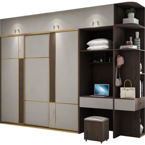 Sliding door wardrobe modern simple family bedroom with dresser sliding door wardrobe