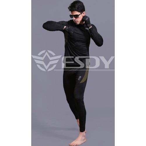 Tactical thermal elastic force underwear men and women compression sport fleece sweat quick drying thermo shirt and pants
