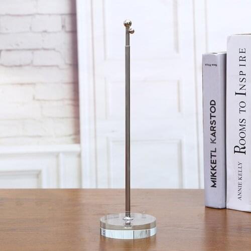 Telescopic Flag Rack Crystal Base Flag Holder Conference Room Table Flag Decorative Stand Desktop Flag Base Holder
