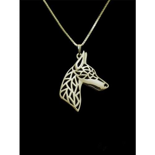 Trendy cute Doberman profile dog pendant necklace women gold silver plated statement necklace men cs go collares