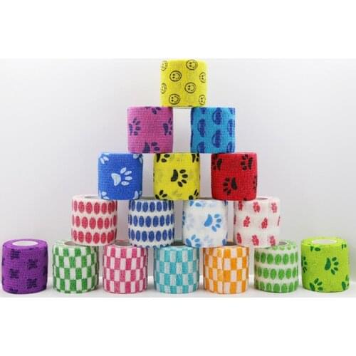 Outdoor Cartoon Non-woven Self-adhesive Elastic Bandage 5CM X 4.5M Camouflage Waterproof Multi-functional Bandage