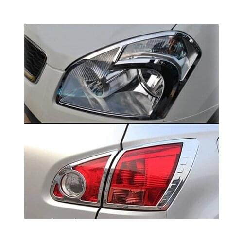 High quality ABS Front headlight Lamp Cover trim Rear headlight Lamp Cover trim For Nissan Qashqai J10 2007-2015 Car styling
