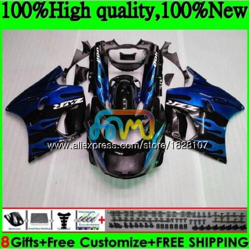 ZX-11 For KAWASAKI ZX11 ZX-11R ZZR 1100 ZX 11R 8BS.82 ZZR1100 ZX11R 93 94 95 96 97 Blue flames 1993 1994 1995 1996 1997 Fairing