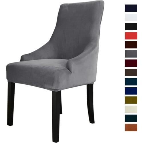 1/2pcs Velvet Sloping Arm Chair Cover Stretch Wing Back Chair Slipcover Elastic Wing Chair Cover for Dining Room Kitchen