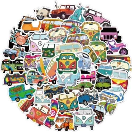 10/30/50Pcs Hip-hop outdoor bus Graffiti Waterproof Skateboard Travel Suitcase Phone Laptop Luggage Stickers DIY Kids Girl