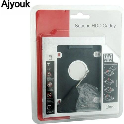 100PCS SATA 2nd Aluminum HDD Caddy Case Tray for 9.5mm Universal CD/DVD-ROM Macbook Mac Pro 13" 15" 17" Optical Bay