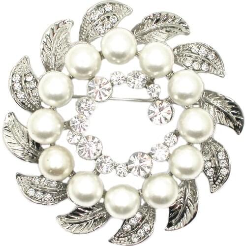 12pcs a lot Fashion Flower brooches Wedding Party prom Wreath brooch sweater buckle pin C102391