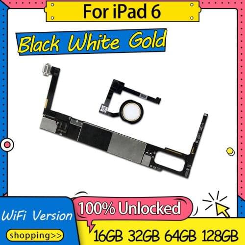 16gb 32gb 64gb 128gb For iPad 6/Air 2 Motherboard,Unlocked Disassemble Logic Board For iPad 6/iPad air 2 Mainboard With Touch ID