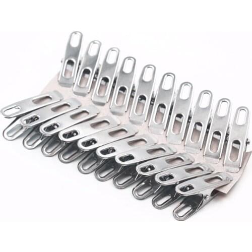 20pcs Stainless Steel Clothes Pegs Hanging Pins Clips Bag Clip Socks Clips Clothes Pins Clothing Blanket Clamps Kitchen Gadgets
