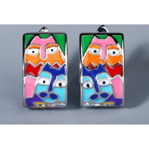 2021 Luxury Real 925 Stering Silver Earrings Earring for Women Unique Handmade Enamel Antique Finger Ring Wedding Party Jewelry