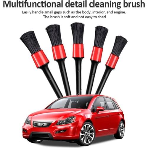5Pcs Soft Detailing Brush Car Cleaning Detailing Set Automotive Detailing For Car Cleaning Dirt Dust Clean Brush Cleaning Brushe