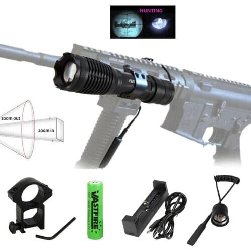5W IR 940nm Tactical Hunting Flashlight Zoomable Focus Infrared Radiation Lamp Night Vision Weapon Gun Light+Rifle Mount+Switch