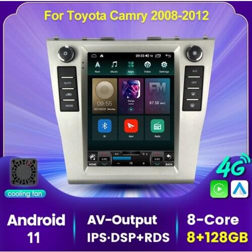 Car Play Tesla Style Multimedia Player Android 11 Vertical screen GPS Support for Toyota Camry 2008-2012 radio GPS Navigation