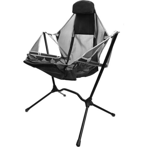Aotu Outdoor Folding Rocking Chair Camping Barbecue Fishing Aluminum Alloy Back-to-back Moon Chair Cross-border Hot Sales AT6709