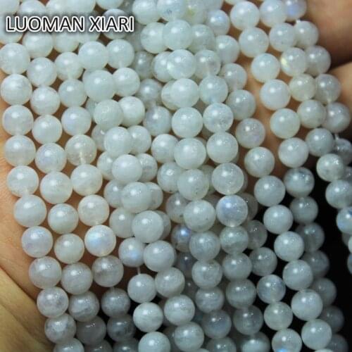 Fine AAA+ Round Natural Labradorite Moonstone Stone Beads For Jewelry Making DIY Bracelet Necklace Material 4/6/7/mm Strand 15