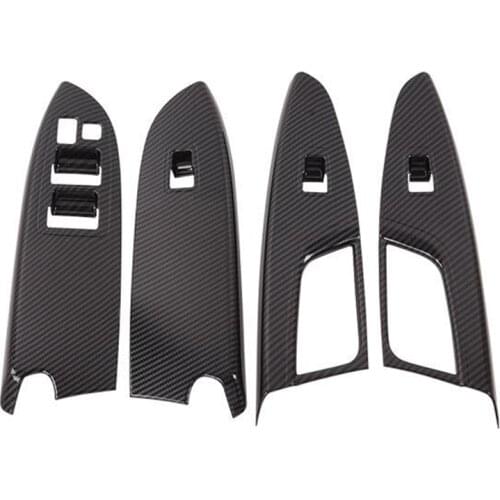 4Pcs ABS Carbon Fiber Decorative Window Lift Switch Cover Trim Frame for Mitsubishi Eclipse Cross 2018 Car Styling