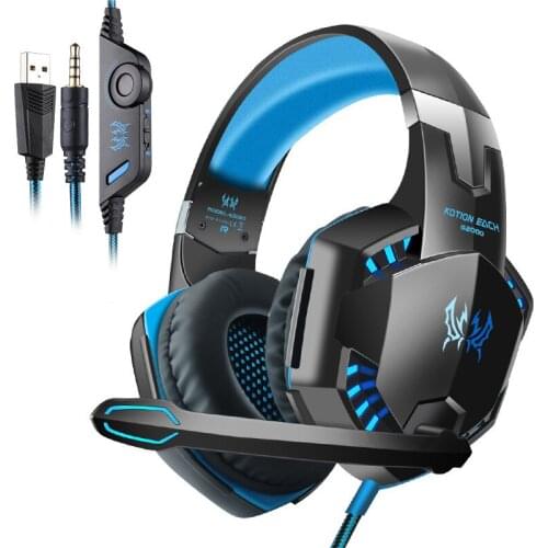G2000 Stereo Gaming Headset for PC, Computer & Laptop, Wired Gaming Chat Headphones with 3D Surround Sound Noise Cancelling Mic