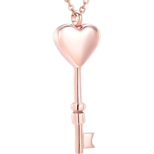 IJD8038 Cremation Jewelry for Ashes Holder, Key To My Heart Pendant Necklace Jewelry, Keepsake Memorial Urns Gift for Women/Men