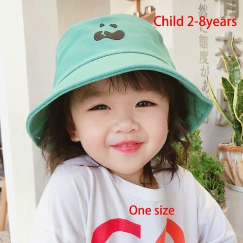 Child Casual Fisherman Hat Fishing Bucket Hat Cap Lovely Panda Embroidery Sun Protection Cotton Fisherman Hat Gorras