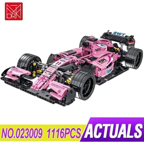 MOC 023009 Technology Series F1 Sports Car Simulation 1:14 Model F1 Color Pink Building Blocks Car 1116pcs Bricks Toys Gift