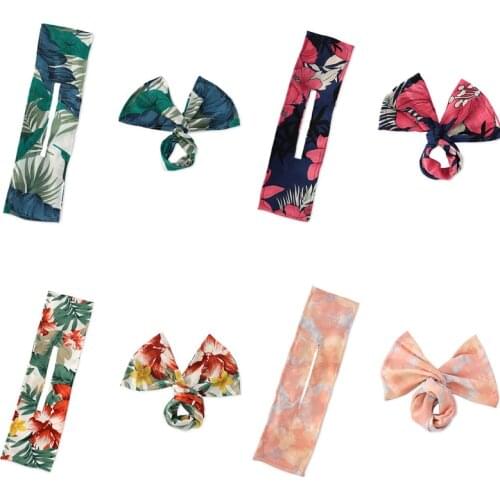 Deft Bun Fashion Hair Bands Women Summer Knotted Wire Headband Print Hairpin Braider Maker Easy Use DIY Accessories Roller Donut