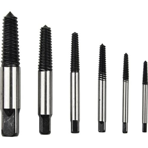 6 PCS Fine Teeth Screw Extractor Set Easy Out Drill Bits Guide Broken Screws Bolt Remover Electric Drill Makita