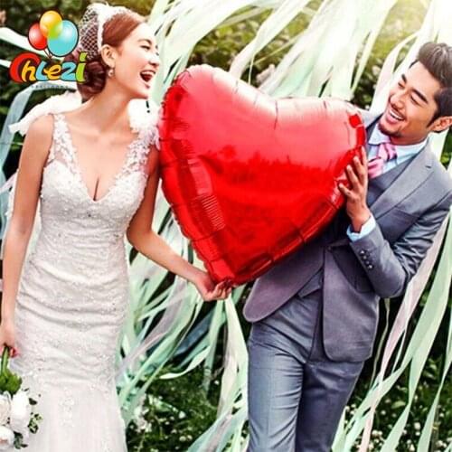 24Inch 1pc Love Heart Shape Foil Balloon Inflatable Air Ballons Wedding Valentines Day Gobos Party Decoration Baby Shower