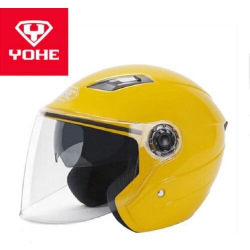2019 Spring New Knight Protection YOHE Double lens Motorcycle Helmet Half Face Motorbike Helmets Made of ABS with PC Lens Visor