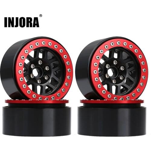 INJORA 4PCS Metal 2.0 Beadlock Rim Wheel Hub Fit 1.9 Tires for 1/10 RC Crawler Axial SCX10 90046 SCX10 III AXI03007 TRAXXAS TRX4