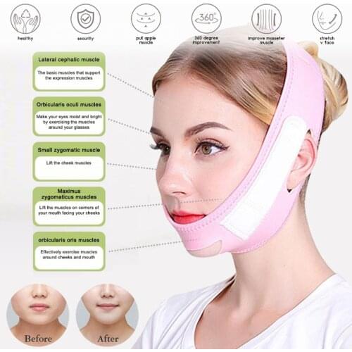 Gaine Visage Menton Face Slim V-line Lift Up Belt Women Slimming Chin Cheek Slim Lift Up Mask V Face Line Anti Wrinkle Belt