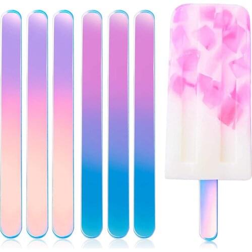50Pcs/Lot DIY Acrylic Cakesicle Sticks Gradient Ice Cream Stick Soft Durable Freezer Popsicle Sticks