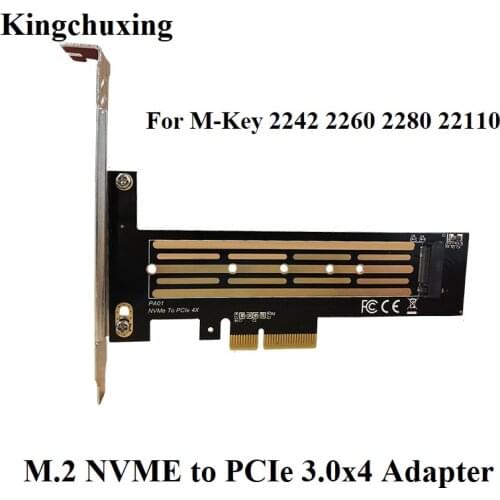 Kingchuxing M2 SSD nvme to PCIe 3.4*4 Solid State Drive Adapter Riser Expansion Card 2242 2260 2280 Full Speed 32Gbps
