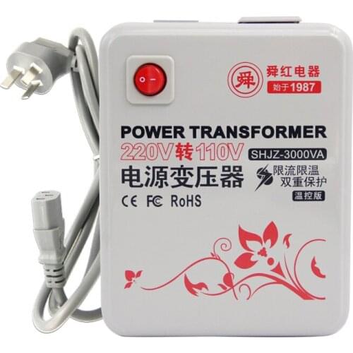 Power converter 3000W AC 110V to 220V or AC 220V to 110V voltage transformer 3000VA thermally protected