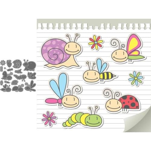 Spring Insect Flower Set Craft Paper Dies Cut For Card Making Diy Scrapbooking Dies Metal 2021 Embossing New