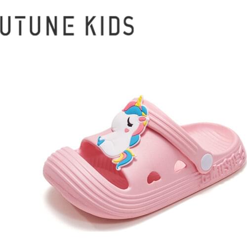 UTUNE Children Slippers For Boys Girls Summer Kids Beach Garden Shoes Outside Slides Baby Toddler EVA Non-slip Indoor Sandals