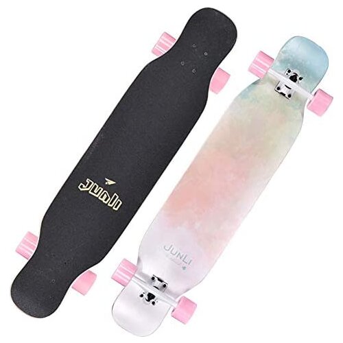 Skateboard 42X9 Inches Long Skateboard, 8-Layer Imported Maple Skateboard, Double Tilt ABEC-11 Bearings, Road Skateboard