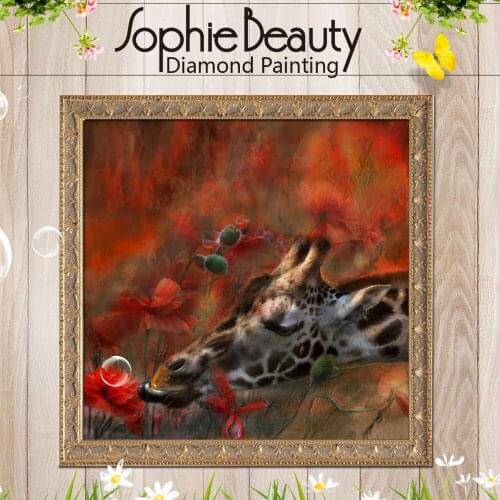 Sophie Beauty 3D diamond embroidery animals giraffe pattern drill mosaic diy cross stitch picture hobbies needlework crafts arts