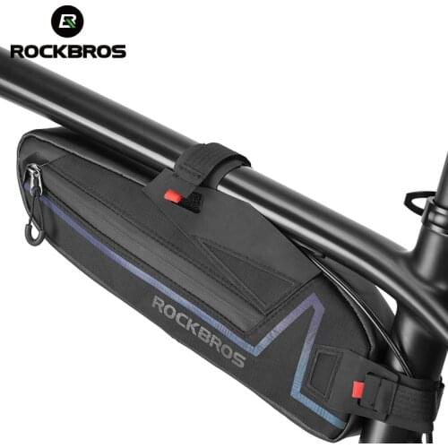 ROCKBROS 1.5L Waterproof Bike Bag Reflective Large Capacity Front Top Tube Frame Bag Wear-resistant MTB Road Bicycle Bag
