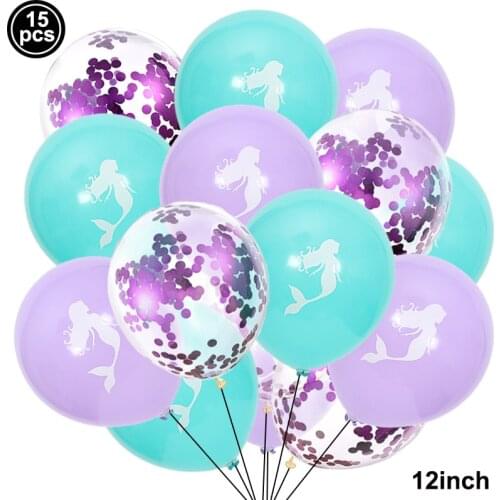 Mermaid Balloons Mermaid Birthday Balloon Decorations Confetti Balloon Sea Party Supplies Baby Shower Girls Birthday Favors Gift