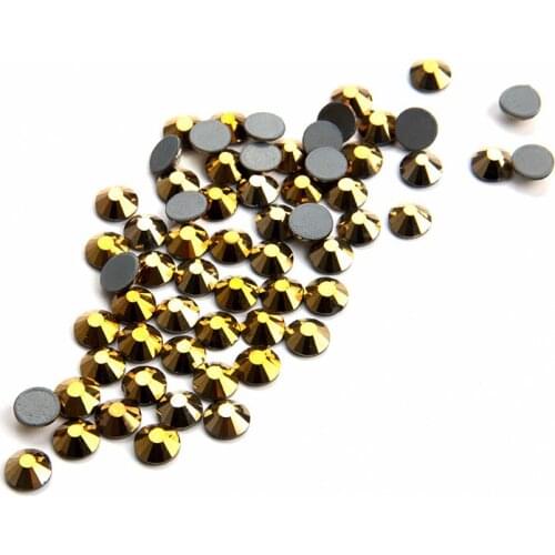 All Sizes Gold Mine Color Hot Fix Rhinestone Shiny Crystal SS6-SS30 Strass Stone For Clothes DIY Free Shipping