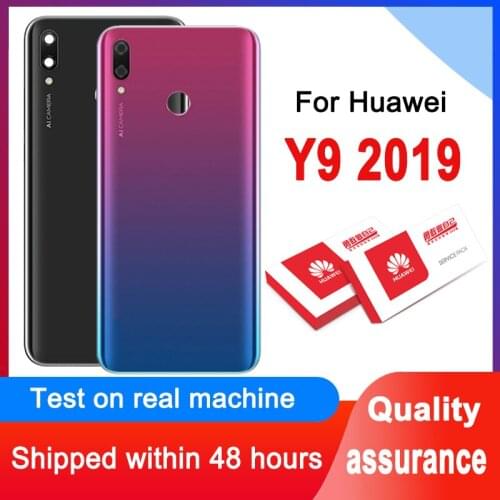 High Quality Back Housing Replacement For Huawei Y9 2019 Back Cover Battery Glass With Camera Lens For Enjoy 9 Plus Rear Cover