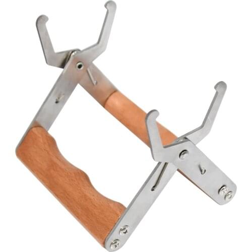 2pcs Honeycomb frame clip Stainless steel honeycomb frame clamp with wooden handle Clip Beekeeping tools Bee frame clip