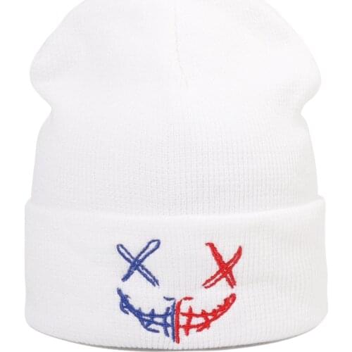 Grimace Beanie Embroidery Winter Hat Keep Warm Cotton Skullies Beanies Hat Hip Hop Knit Cap Casual Outdoor Dropshipping