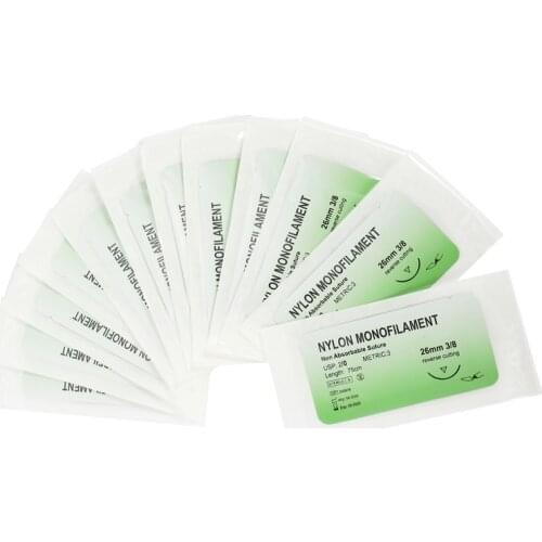 12 Pcs/Set Needle Suture Nylon Monofilament Thread Suture Practice Kit