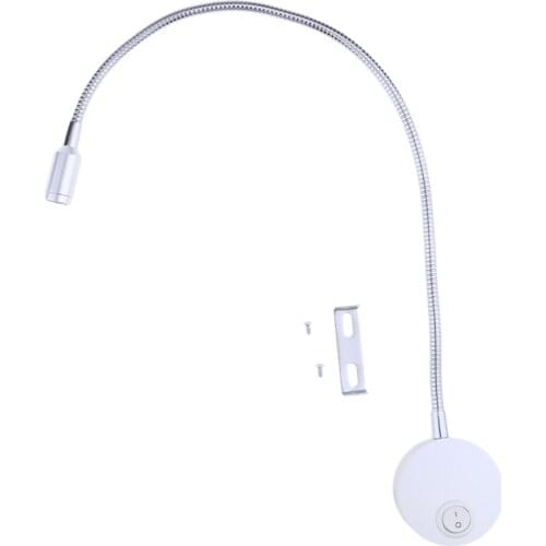 12V 1W Interior White LED Spot Reading Light Switch Camper Bedside Wall