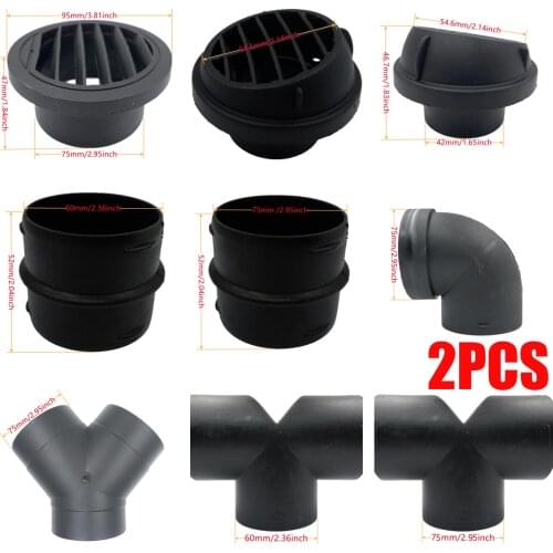 2pcs Air Vent Ducting Y T L Flat Piece Elbow Outlet Diesel Parking Pipe Hose Exhaust Joiner Connector For Eberspacher Webasto