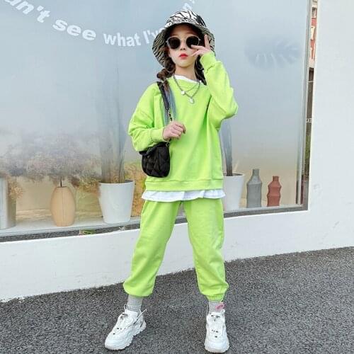 2021 Kids Jazz Dance Costumes Children Modern Dance Hip Hip Clothing For Girls Long Sleeve Hiohop Suit Street Dance Wear DQS6683