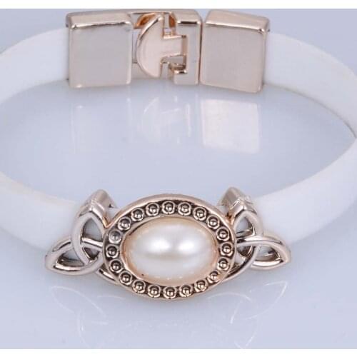 24pcs New design bohemia jewelry vintage national style pearl beaded tibetan gold elephant charm magnetic bracelet women